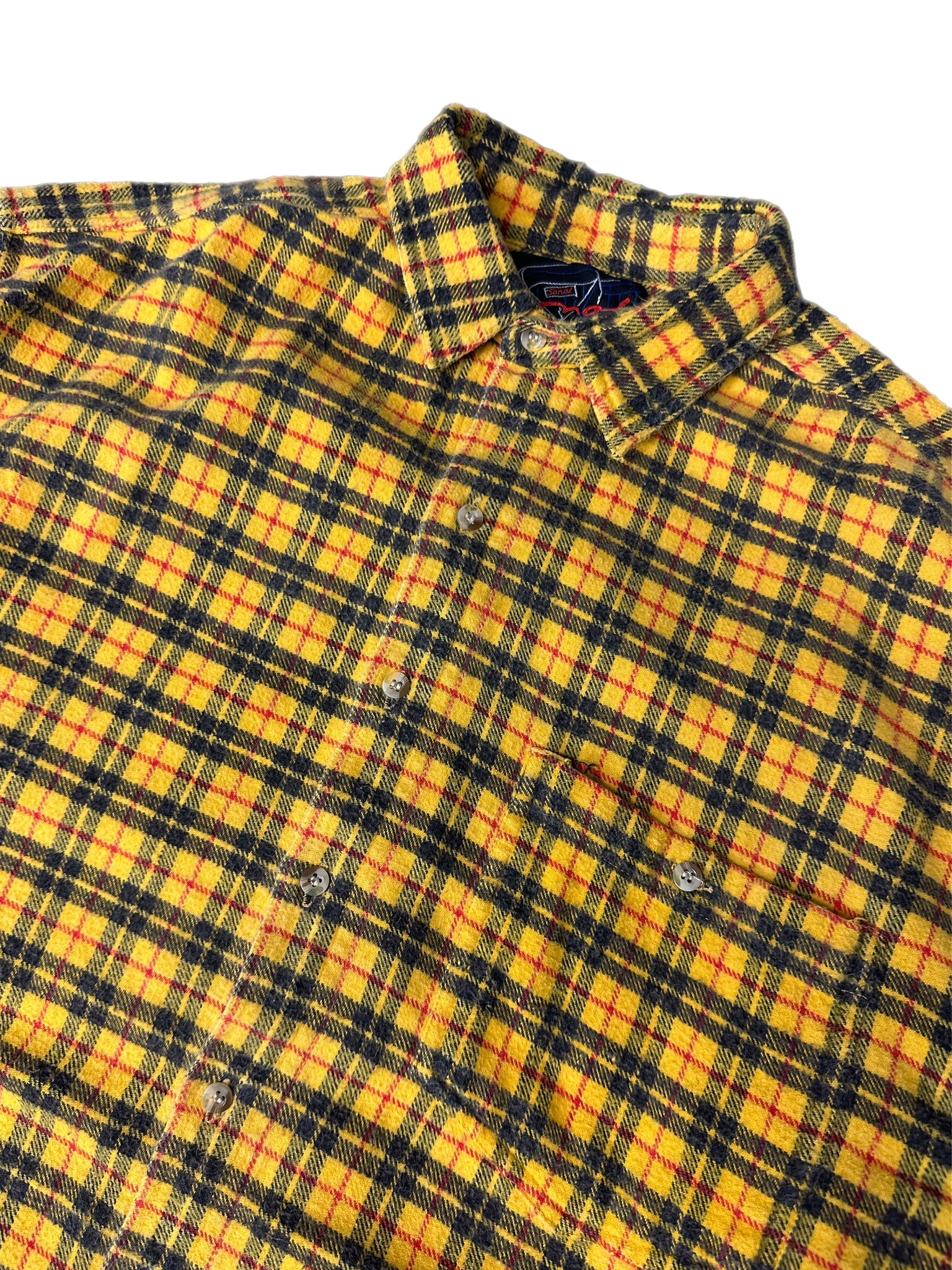 80’s yellow plaid flannel