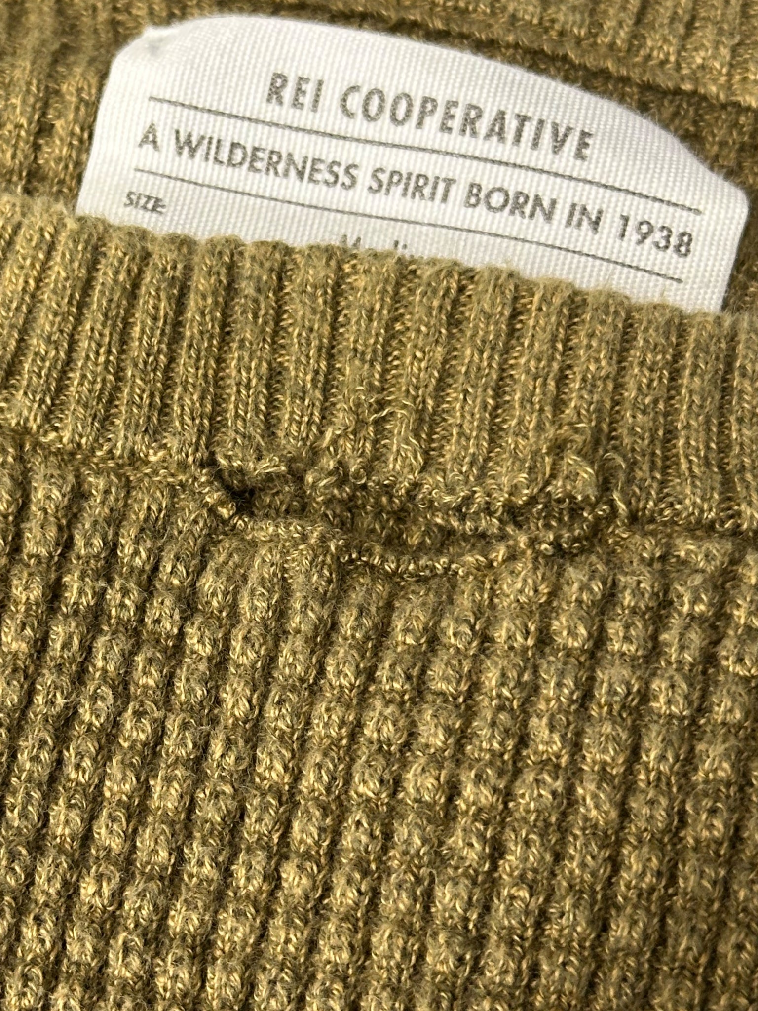 Waffle Knit Olive Green Sweater