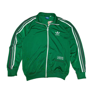 Adidas “ultra star” green and white track jacket