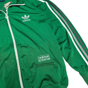 Adidas “ultra star” green and white track jacket