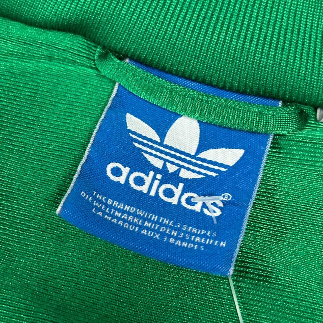 Adidas “ultra star” green and white track jacket