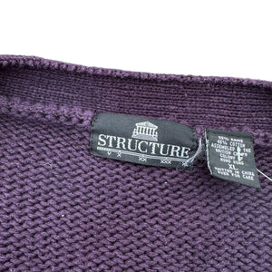 Structure knit cardigan sweater