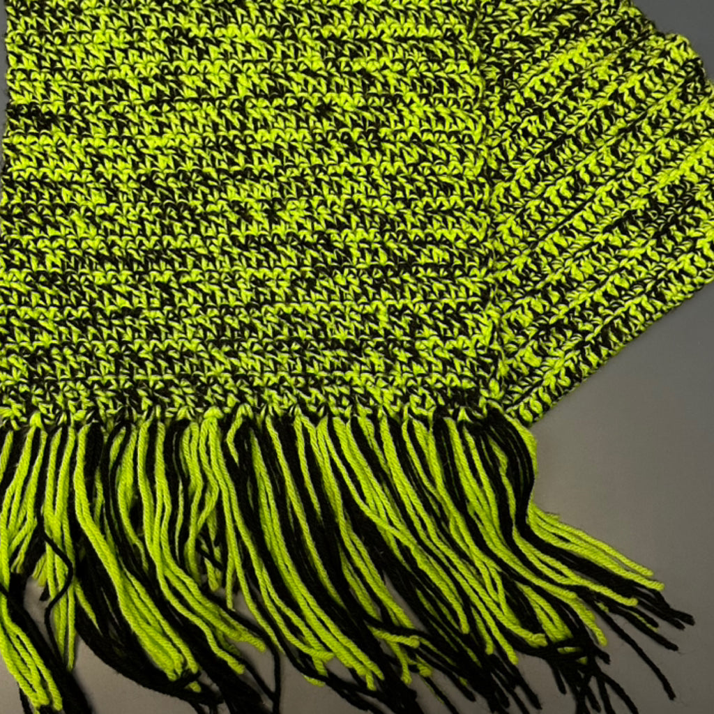Green/Black Handknit Scarf